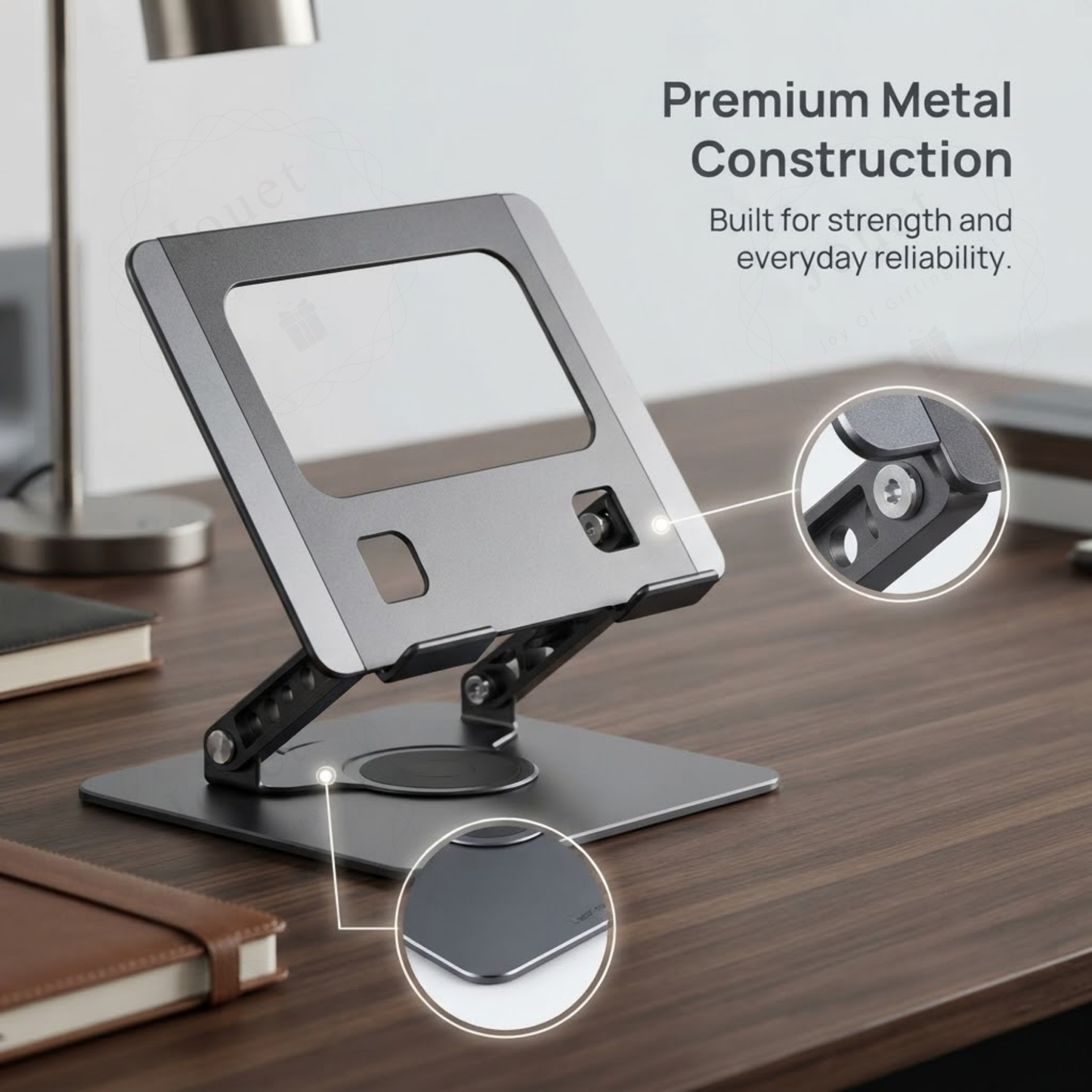 360° Rotating Adjustable Laptop Stand | Aluminum Ergonomic Stand for 10–17.3" Laptops & Tablets
