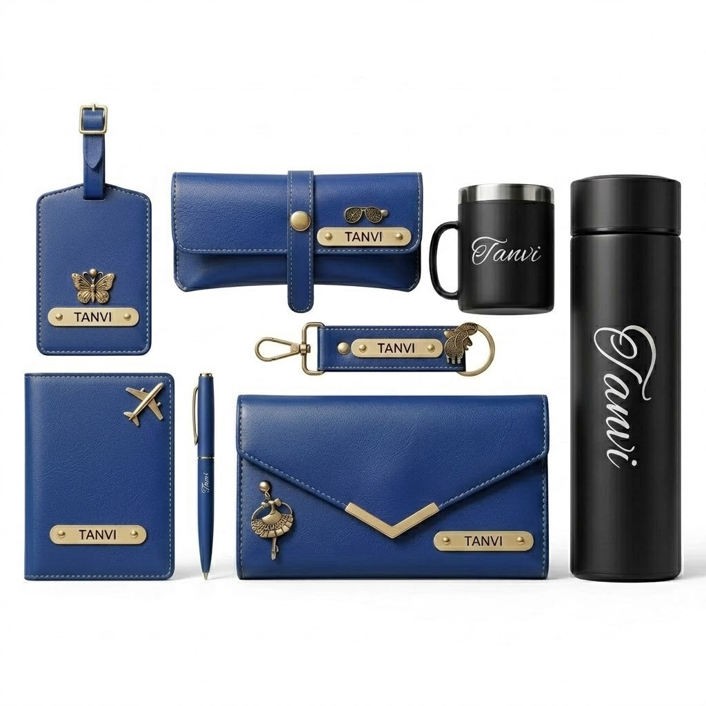 Customised Leather Travel Gift Set for Women