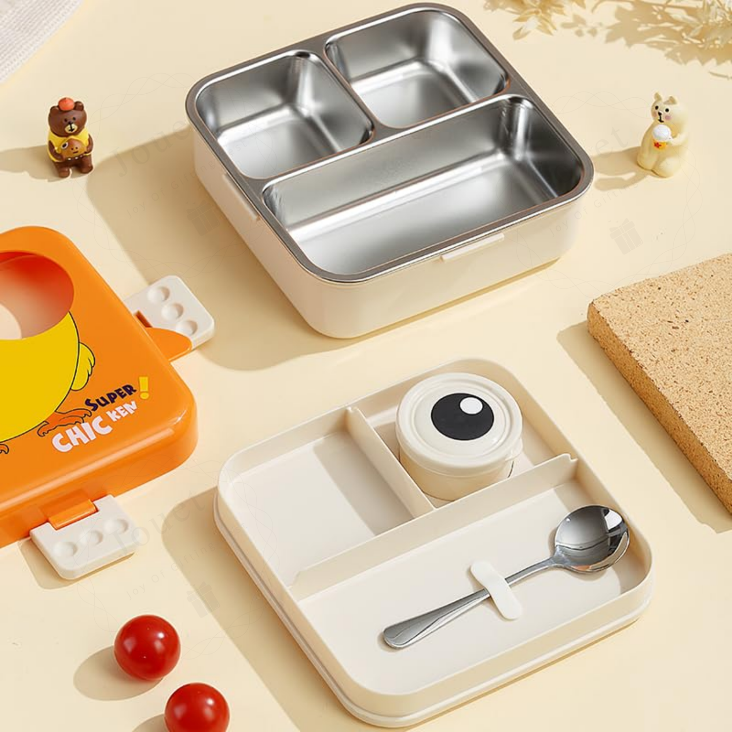 1120ml BPA-Free Kids Lunch Box with 2 Compartments & Spoon
