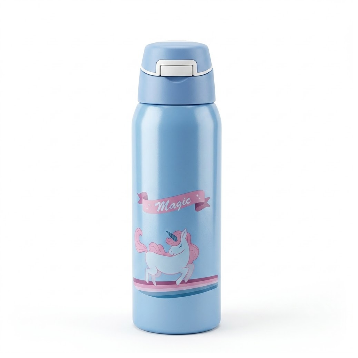500ml Stainless Steel Kids Water Bottle with Flip Top Lid & Leakproof Design