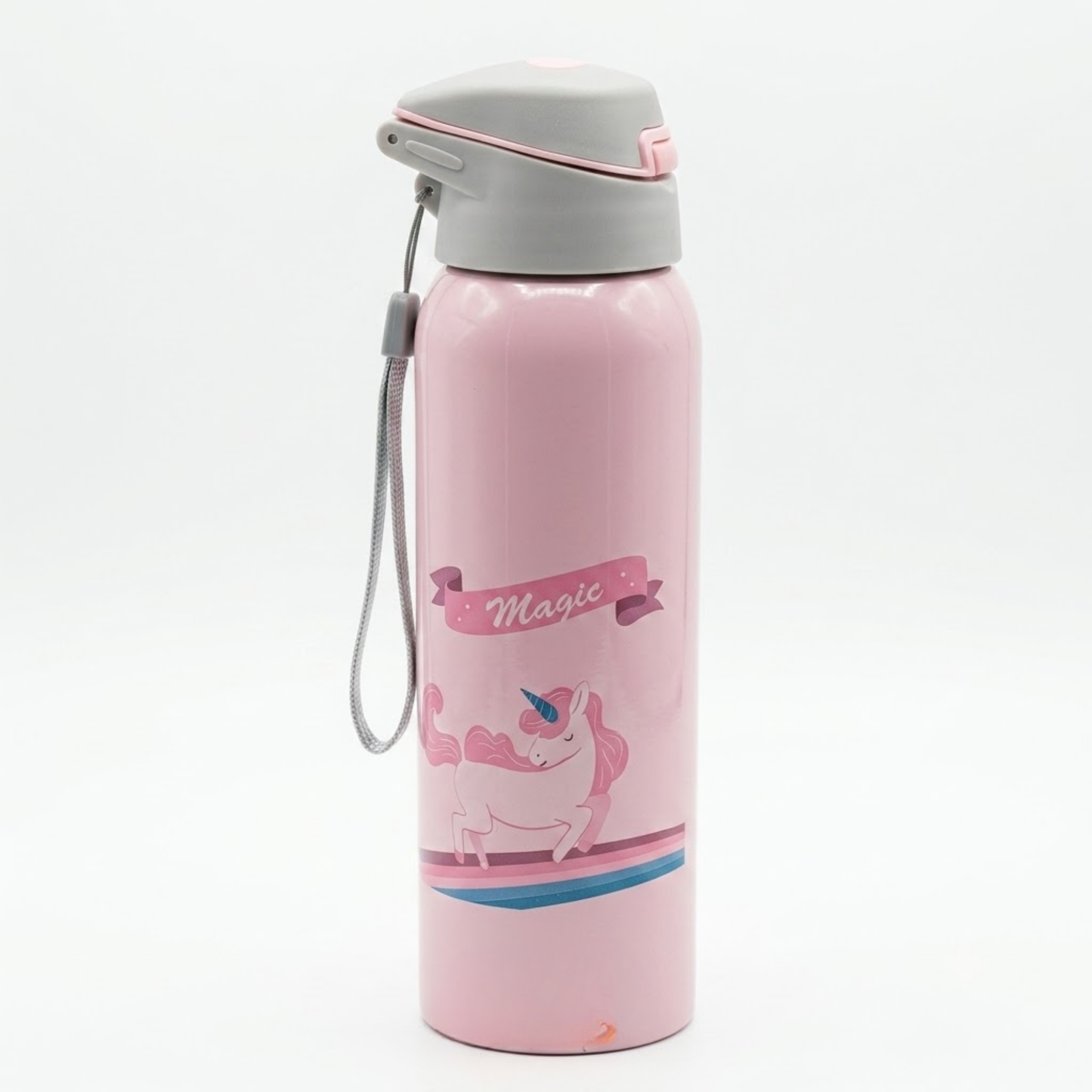 500ml Stainless Steel Kids Water Bottle with Flip Top Lid & Leakproof Design