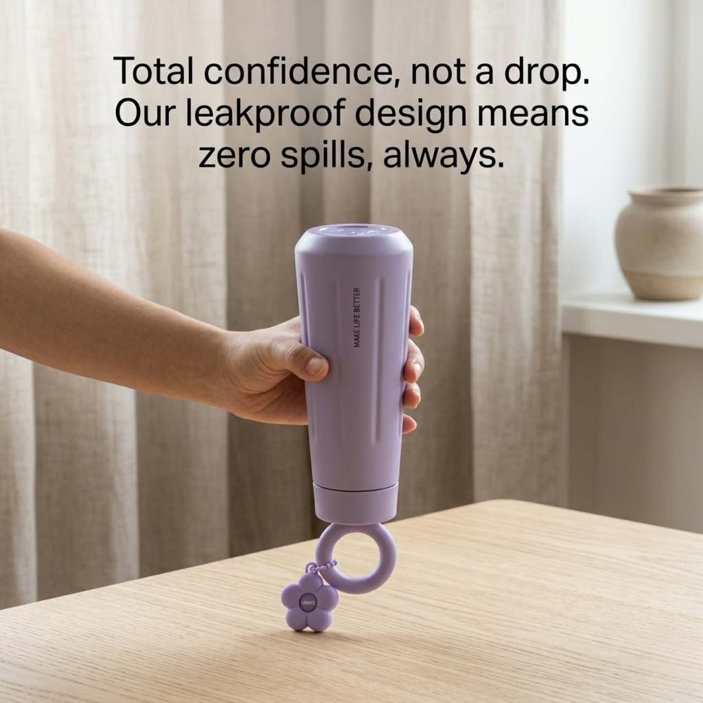 Flower Loop 450ml Water Bottle – Premium 316 Stainless Steel with Flower Charm & Carry Ring