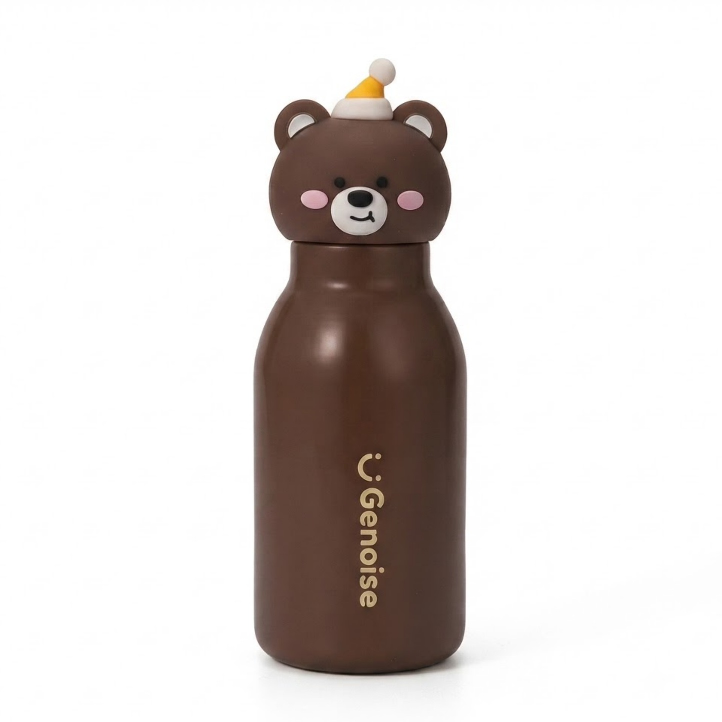 450ml Kids Stainless Steel Straw Bottle with Cute Animal Character Lid