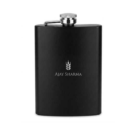 Personalised 240ml Stainless Steel Hip Flask with Custom Name Engraving, Leakproof Pocket Flask for Travel, Outdoor & Gifting