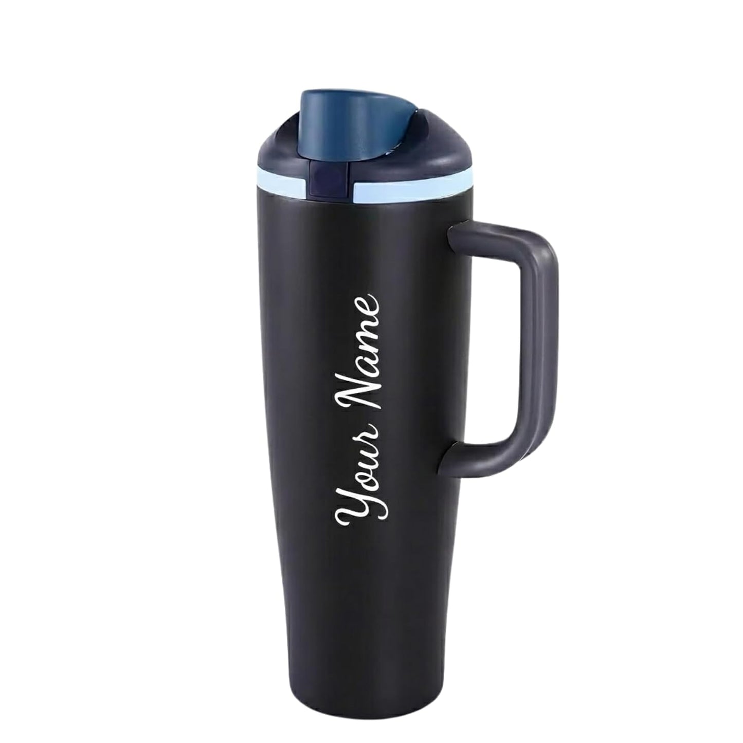 Personalized 1180ml Stainless Steel Tumbler with Name, Insulated Travel Mug with Handle & Spout Lid, Leak-Resistant Thermos