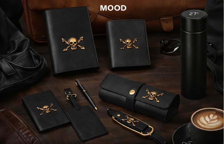 Premium Personalized Corporate Gift Set for Men with Smart Bottle, Wallet & Travel Organizer