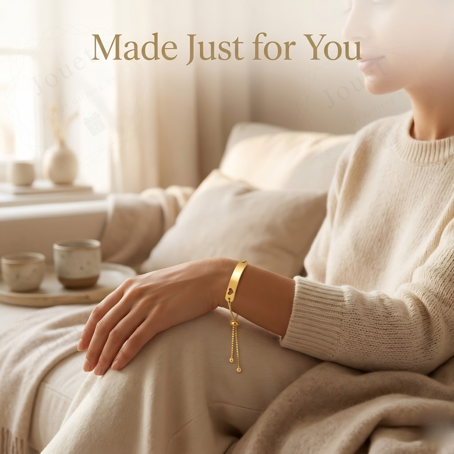 Personalized Stainless Steel Adjustable Bar Bracelet with Heart Cutout, Laser Engraved Name or Message, Custom Jewelry Gift for Men & Women