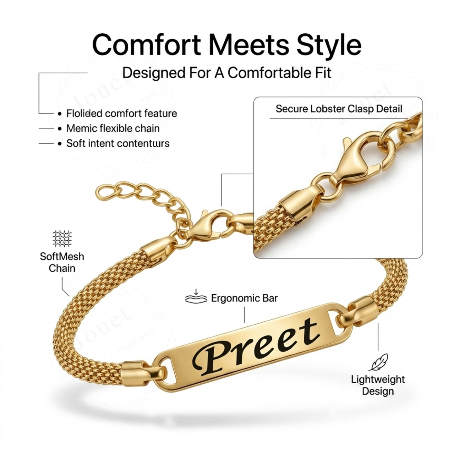 Personalized Stainless Steel Bar Chain Bracelet with Engraved Name, Raksha Bandhan Gift for Brother