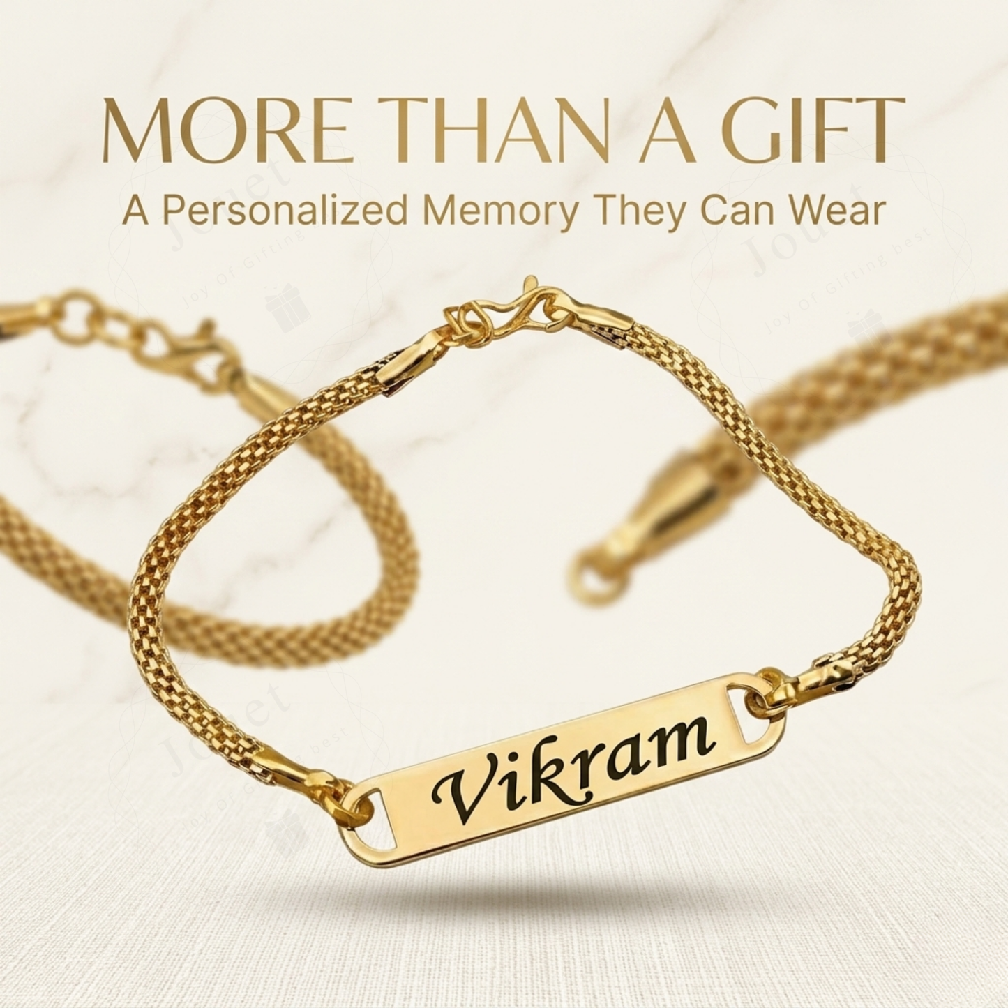 Personalized Stainless Steel Bar Chain Bracelet with Engraved Name, Raksha Bandhan Gift for Brother