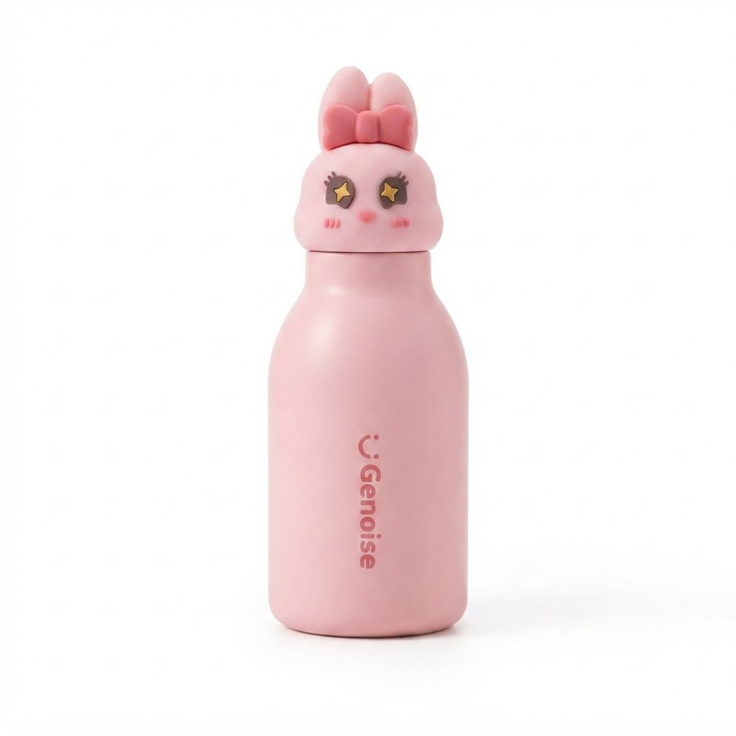 450ml Kids Stainless Steel Straw Bottle with Cute Animal Character Lid