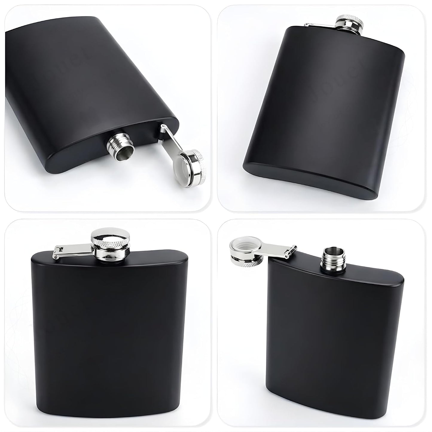 Personalised 240ml Stainless Steel Hip Flask with Custom Name Engraving, Leakproof Pocket Flask for Travel, Outdoor & Gifting