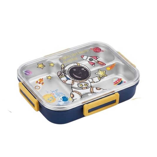 750ml Kids Stainless Steel Lunch Box with 3 Compartments for School & Travel