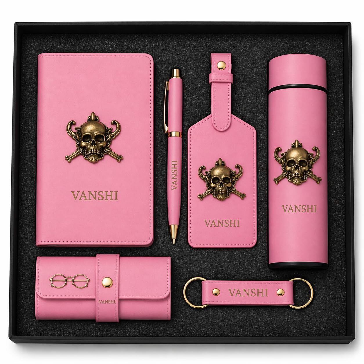 Premium Personalized Corporate Gift Set for Men with Smart Bottle, Wallet & Travel Organizer