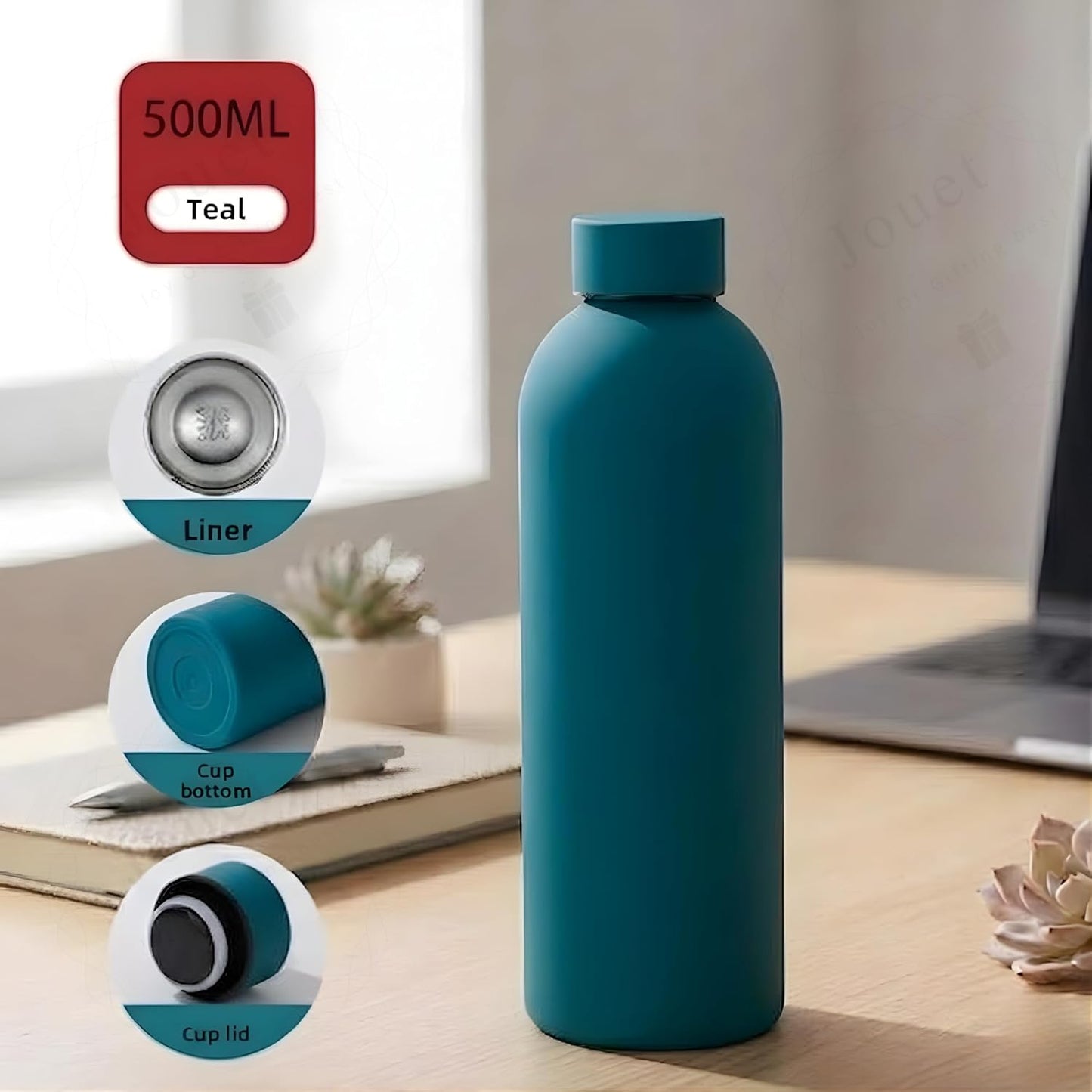 Personalized 500ml Thermos Bottle with Custom Name, Stainless Steel Vacuum Insulated Flask, Leakproof Travel Bottle