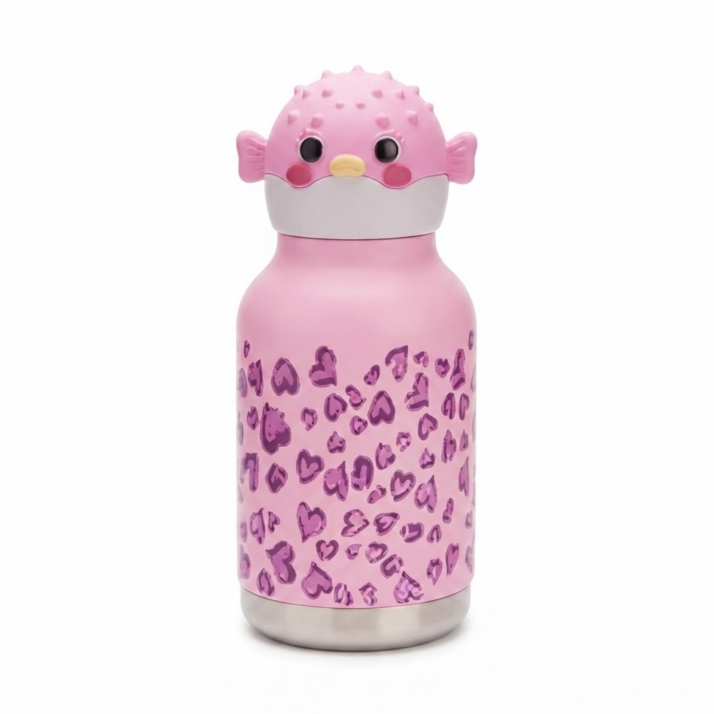 300ml Stainless Steel Kids Drinking Bottle with Animal Print Design