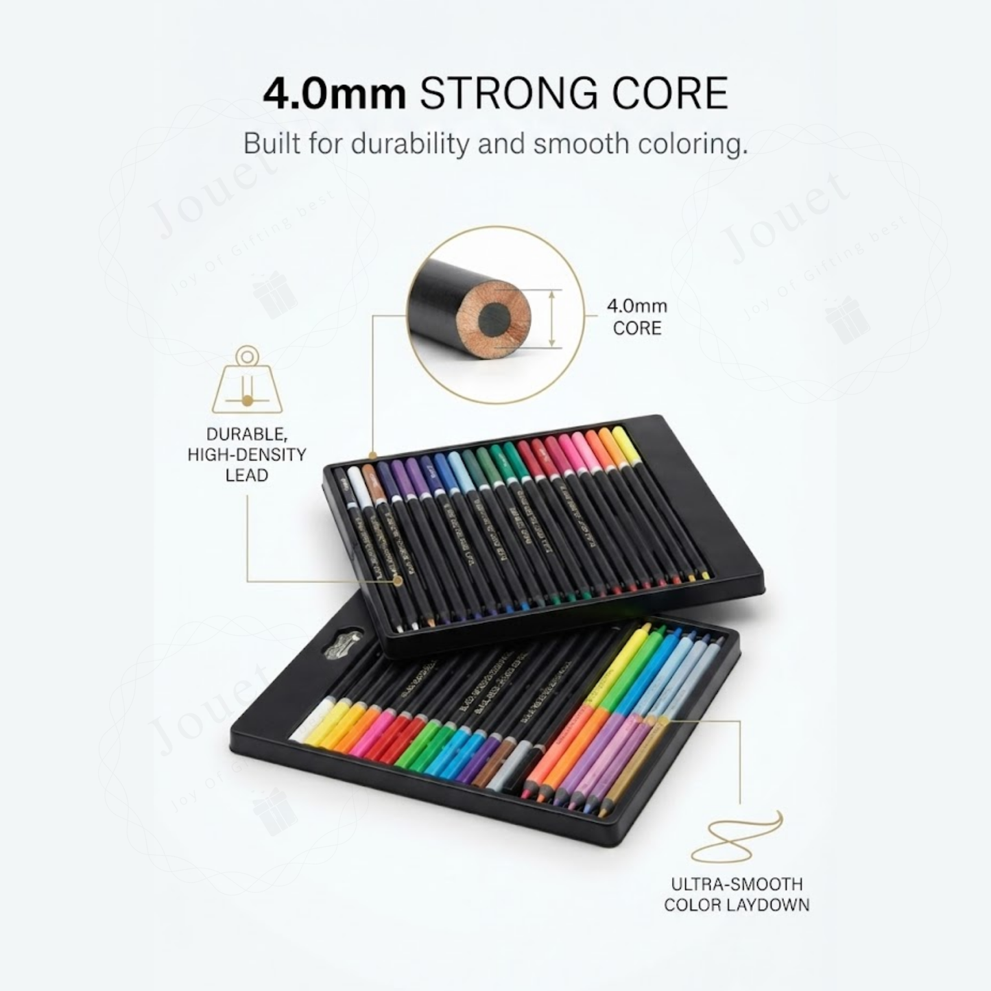 48-Piece Premium Colored Pencil Set | Triangular Grip Art Supplies