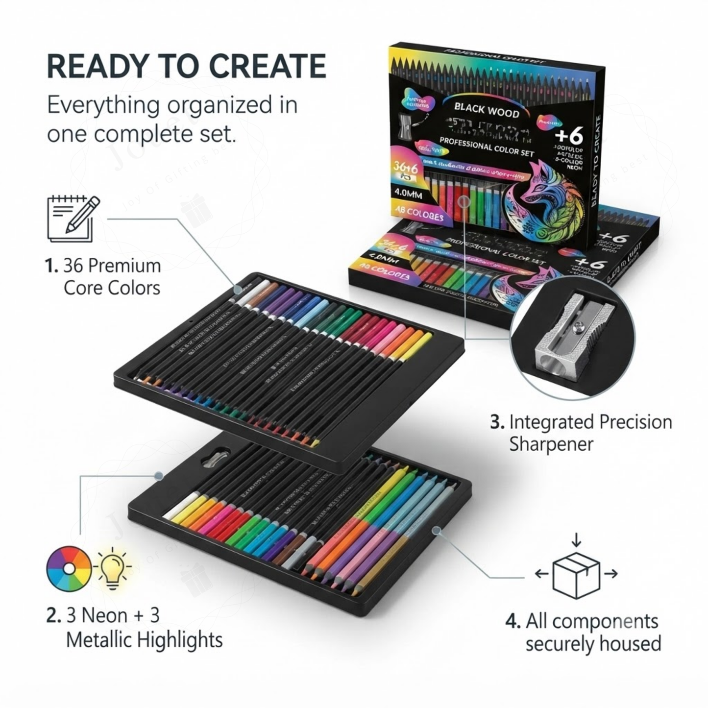 48-Piece Premium Colored Pencil Set | Triangular Grip Art Supplies