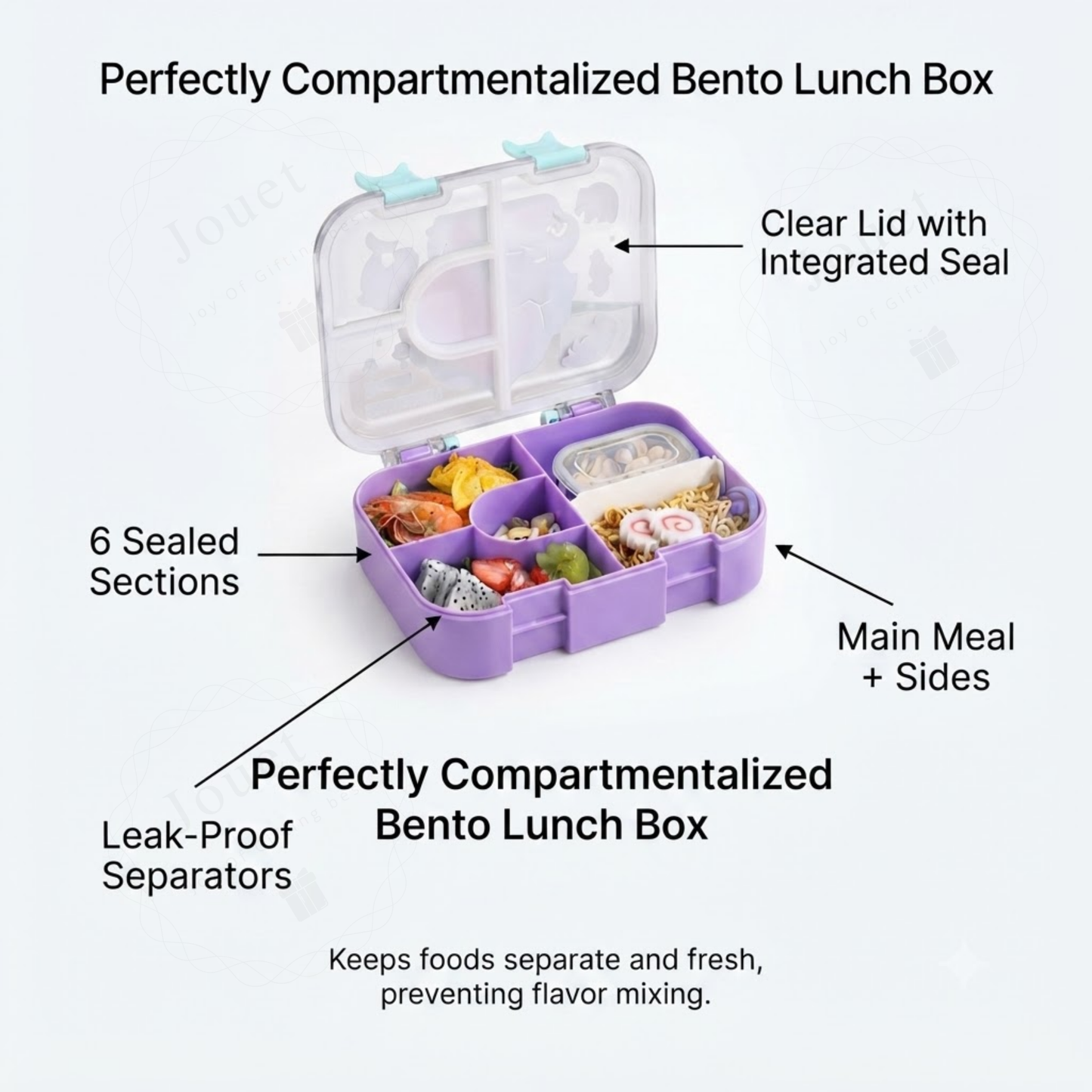 1400ml Bento Lunch Box | 4 Grid Leakproof Food Container with Bowl & Spoon