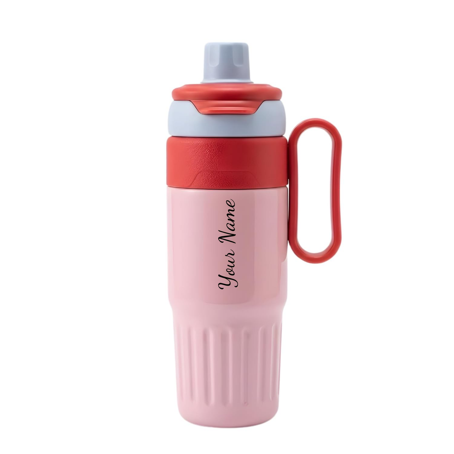 Personalized 750ml Thermos Flask with Name, Stainless Steel Insulated Bottle with Handle & Straw, Leakproof Travel Coffee Bottle