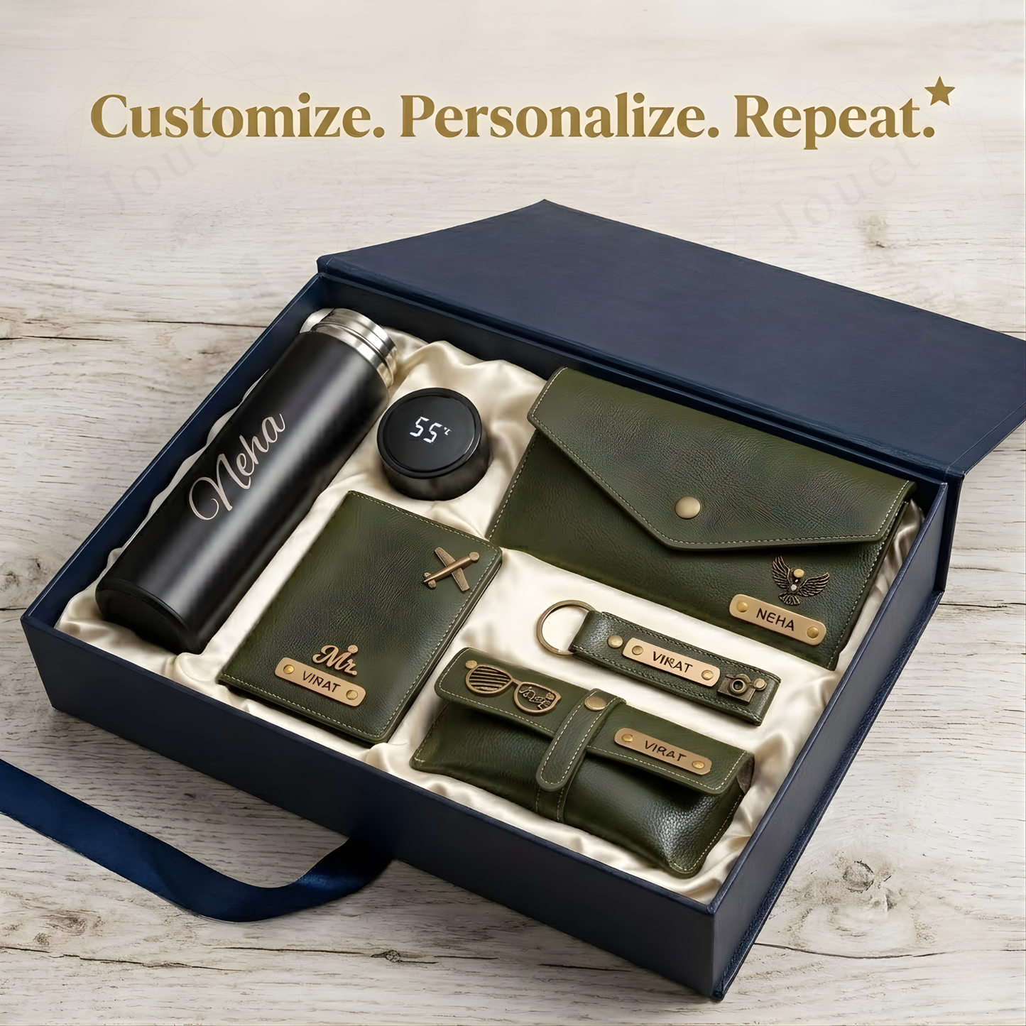 Personalized Wallet & Purse Gift Set for Women with Smart Bottle & Name Charm