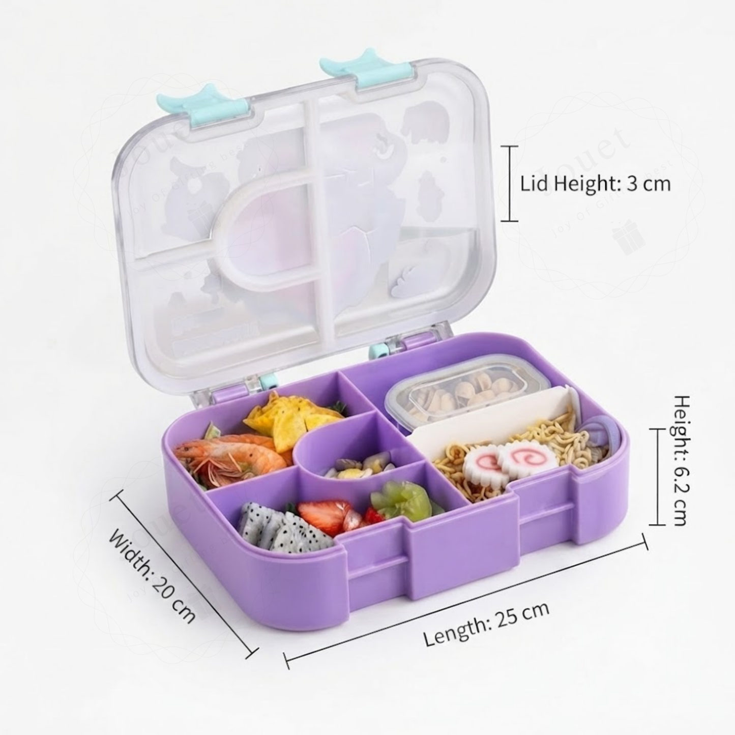 1400ml Bento Lunch Box | 4 Grid Leakproof Food Container with Bowl & Spoon