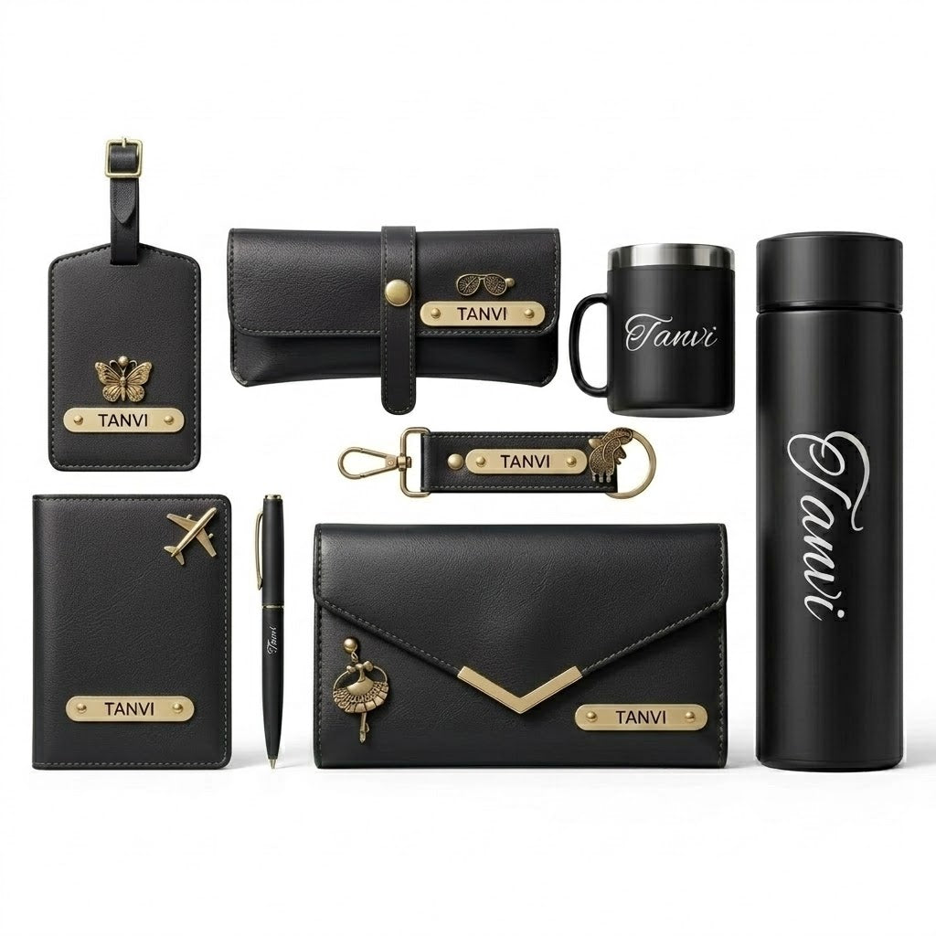 Customised Leather Travel Gift Set for Women