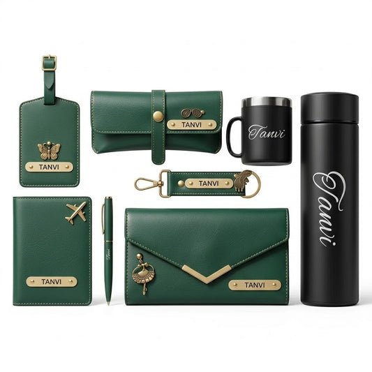 Customised Leather Travel Gift Set for Women